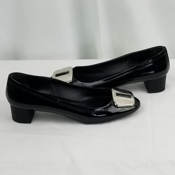 Prada Patent Leather Low Block Heels Pumps  36.5 - Picture 3 of 11